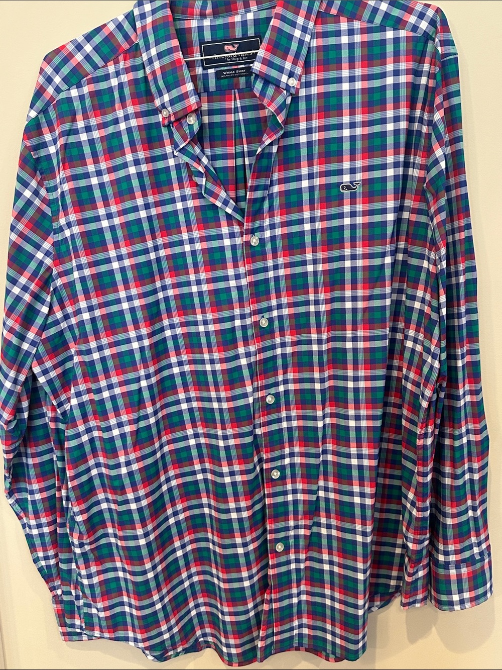 Vineyard Vines Plaid Button-Down Shirt in Blue, Green & Red